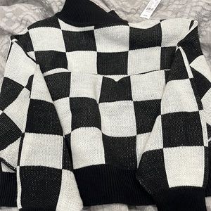 H&M black and white checkered shirt/dress